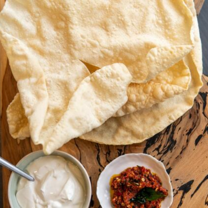 Indian Chilli Pickle Yoghurt & Popadums