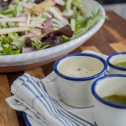 Stupidly Green Salad With Trio Of Dressings