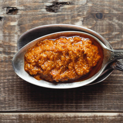 Tomato Pesto on a spoon
